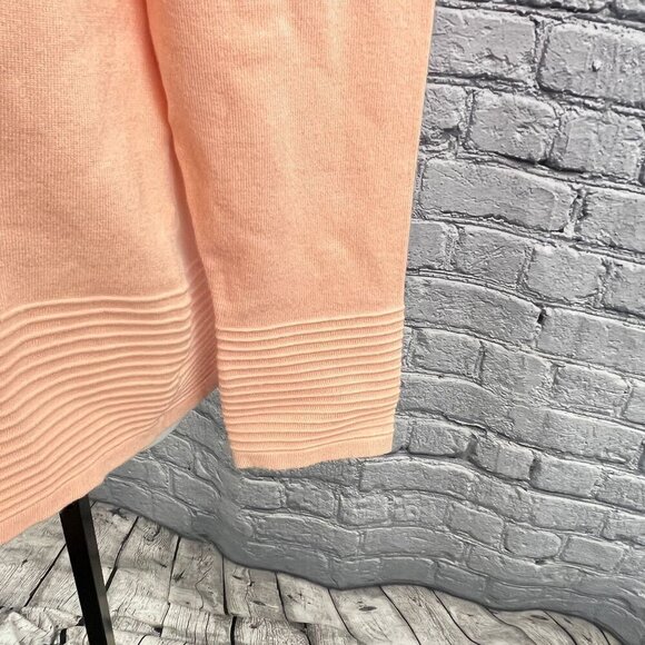 Conrad C Collection Sorbet Peach Sweater Size L Ribbed Rolled Neck w/scarf - Picture 7 of 10